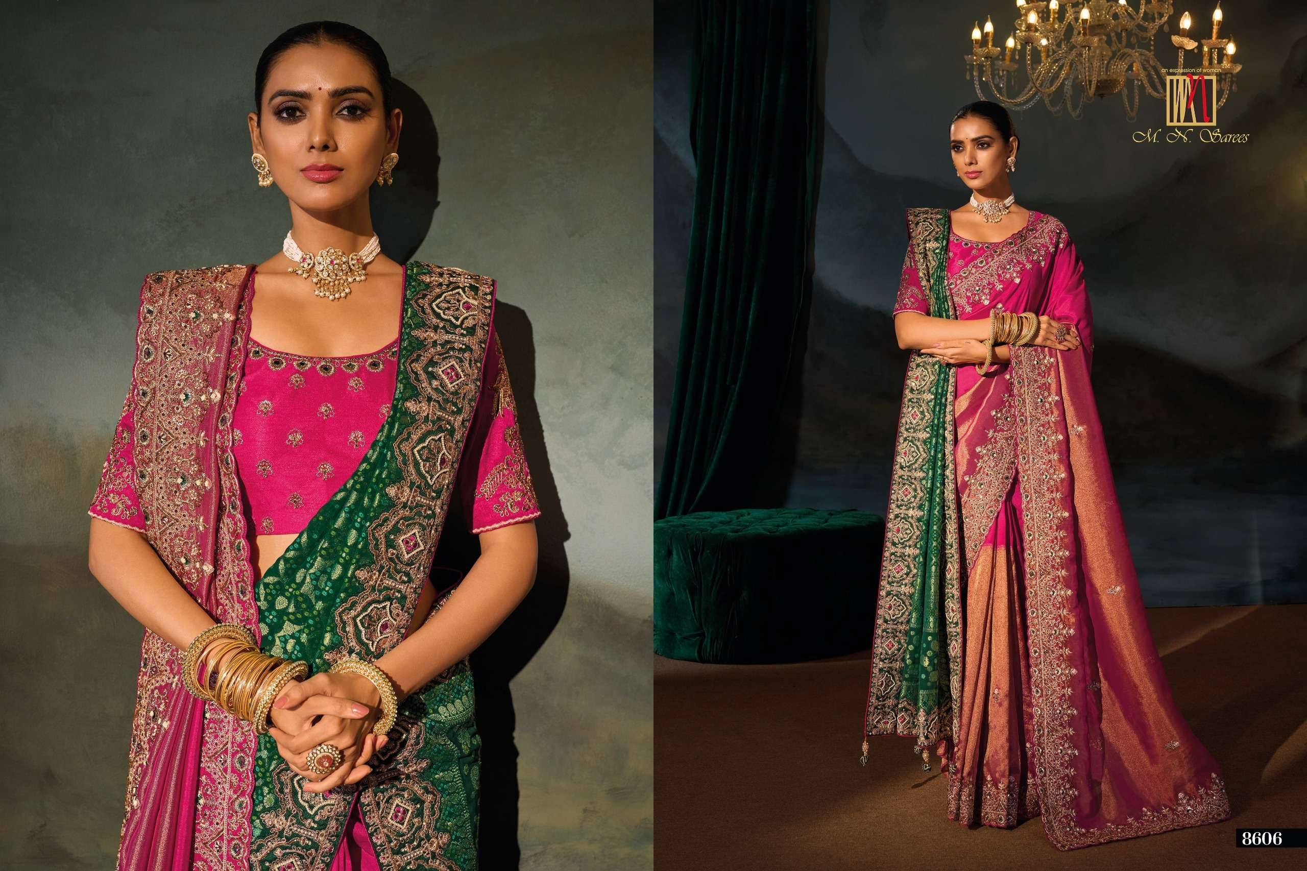 M N 8600 Series 8601 To 8613 the Royal and classic Heritage Collection saree wholesale in surat